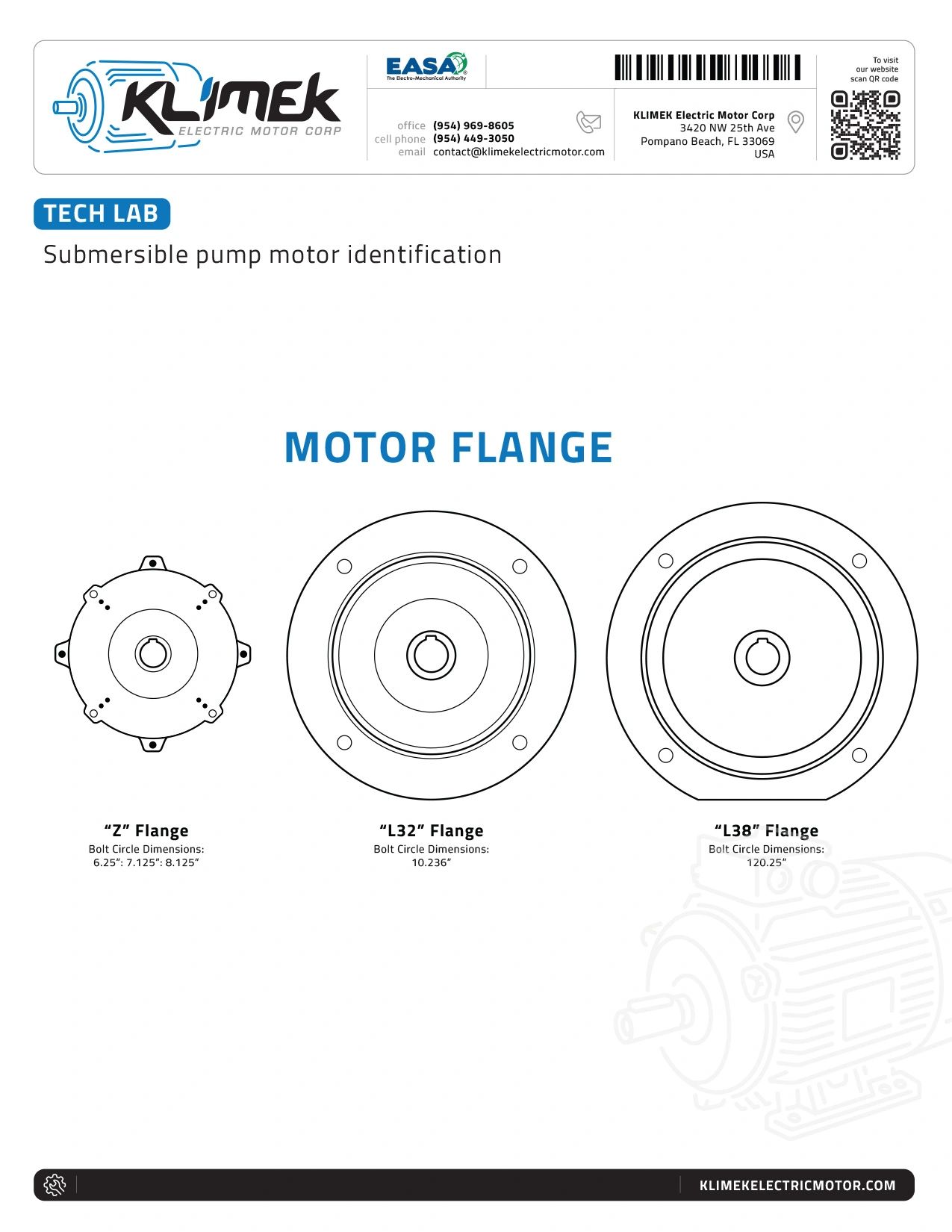 Motor flange identification reference from the Tech Lab